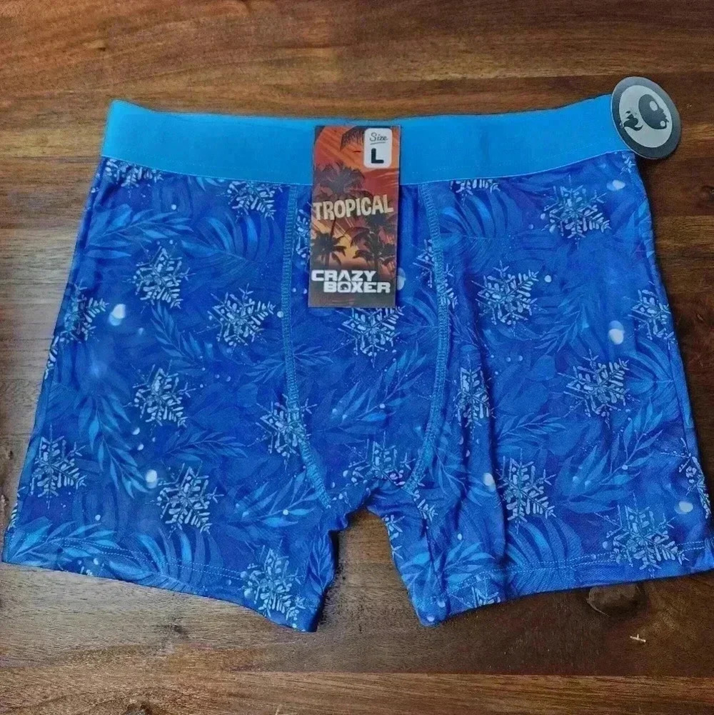 NWT deadstock Crazy Boxer briefs Tropical snowflake Large